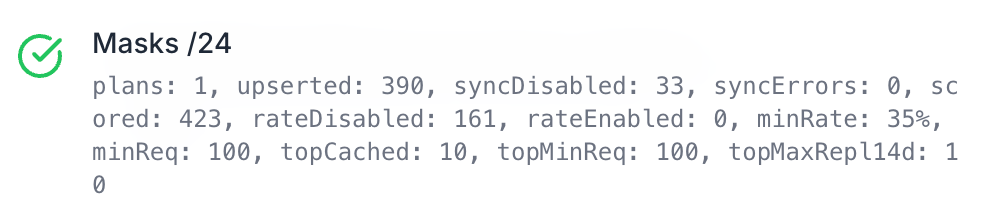 Mise à jour automatique des masques réseau